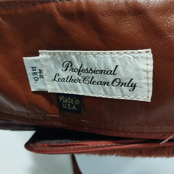 VINTAGE LONDON FOG! RICH PECAN BROWN GENUINE LEATHER ZIP OUT LINER COAT! SZ 42R - Picture 10 of 12